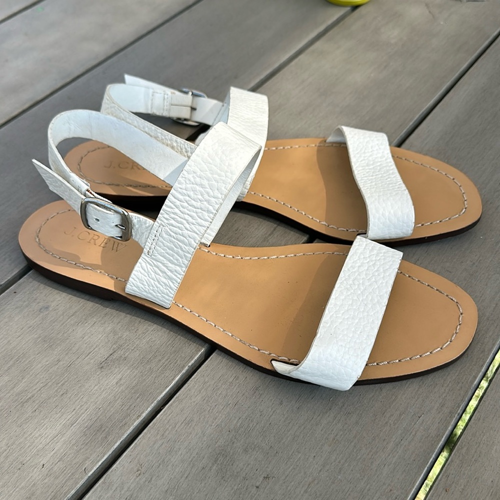 J. Crew Pebbled leather strappy sandals
